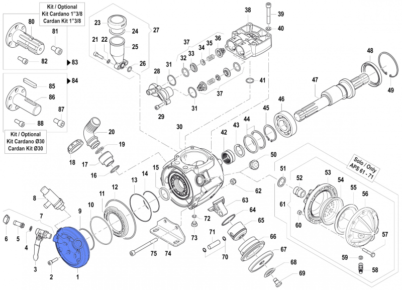 Manifold Flange 1009020200 für Comet Pumps APS 51-61-71
