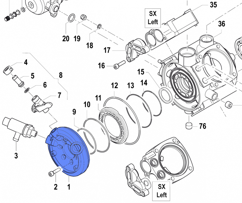 Manifold Flange 1009020200 für Comet Pump APS 96