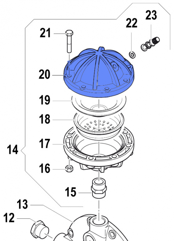 Druckspeicher 0003002700 für Comet Pumpe APS 145