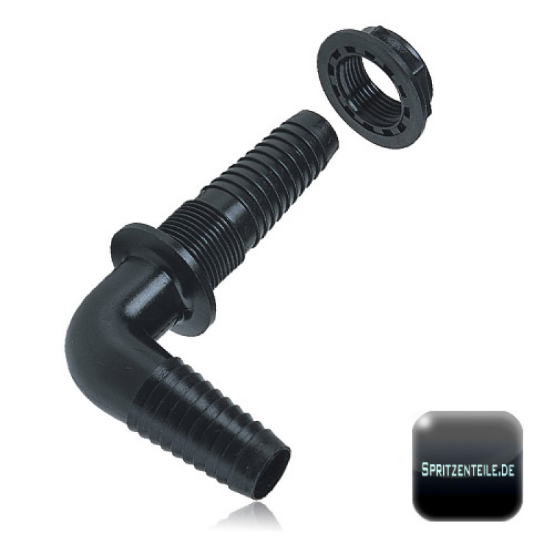 Arag One-piece bulkhead hose tail 90°