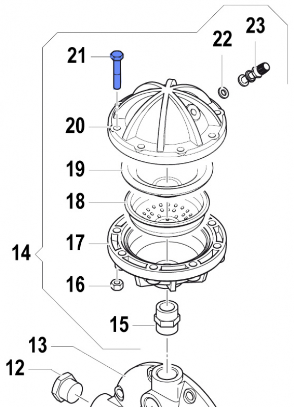 Screw 3607002500 for Comet Pump APS 145