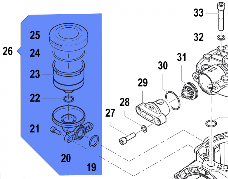 Volumetric Compensator Kit 1208001800 for Comet APS 101-121