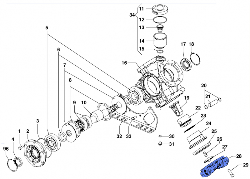 Pump Valvechamber 3218034000 for Comet Pumps IDS 1501-1701-2001
