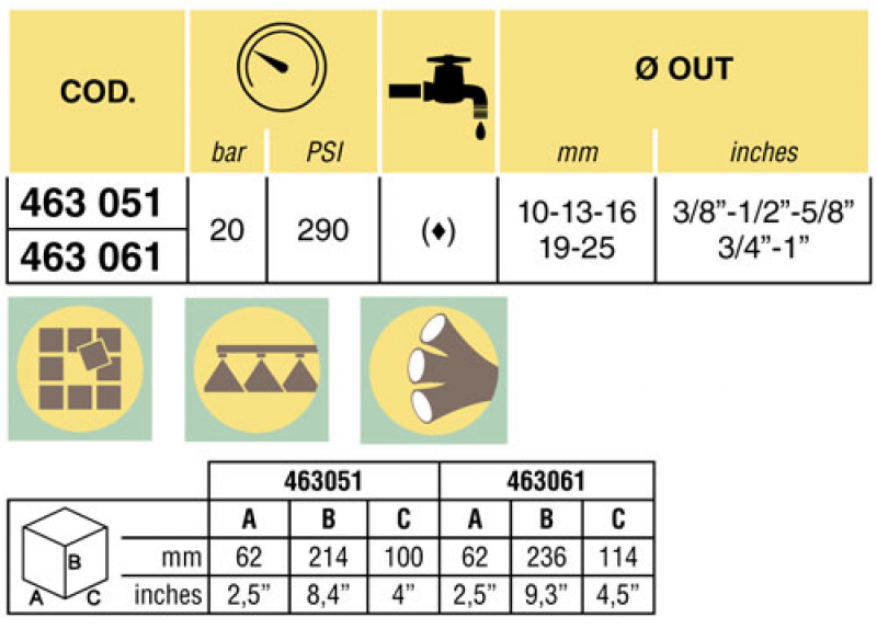 Arag Manual boom section valve series 463 backflow