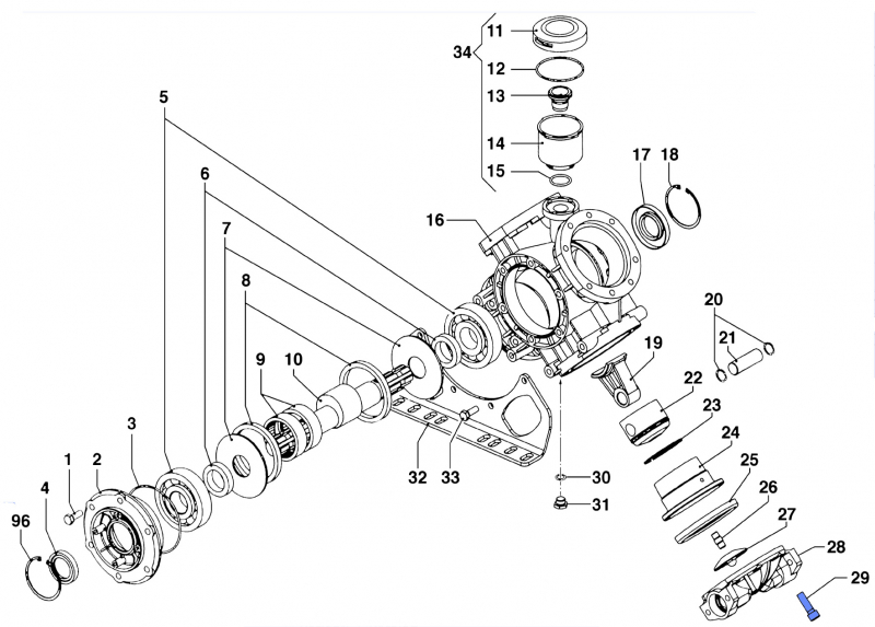 Screw 3609018900 for Comet Pumps IDS 1501-1701-2001