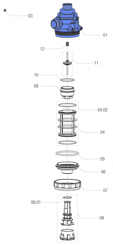 Arag Filter Body Series 313 with male thread connection