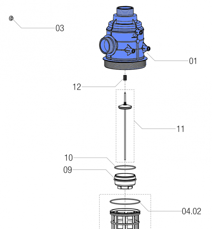 Arag Filter Body Series 314 with male thread connection