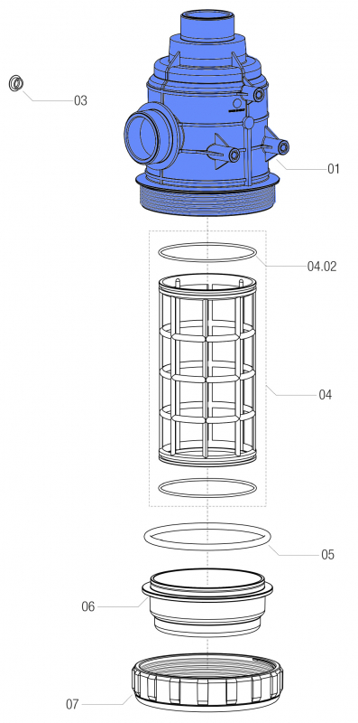 Arag Filter Body Series 316 with 2" male thread