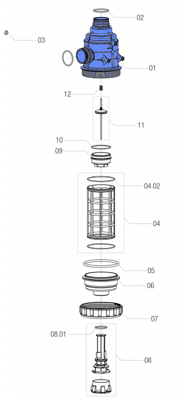 Arag Filter Body Series 316 with T6 fork connection