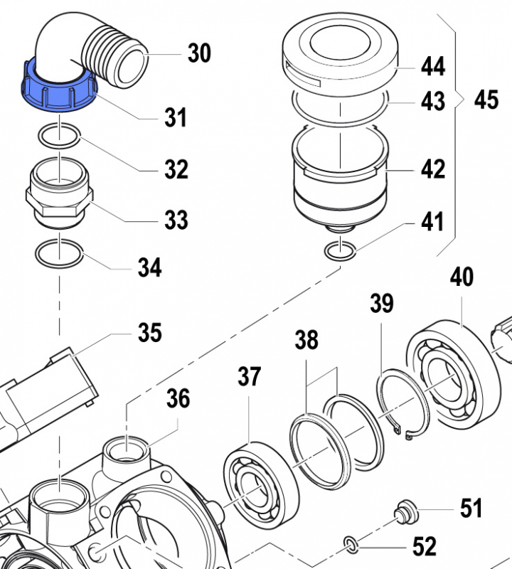 Überwurfmutter für Comet Pump APS 96