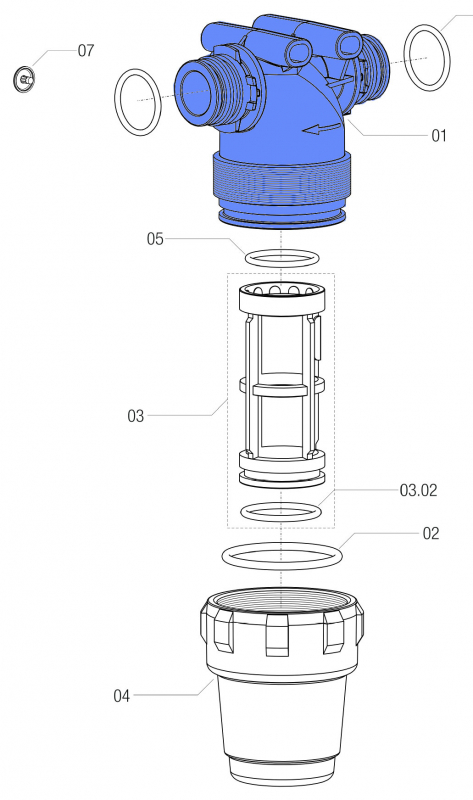 Arag Filter Body Series 322 with T3 connection