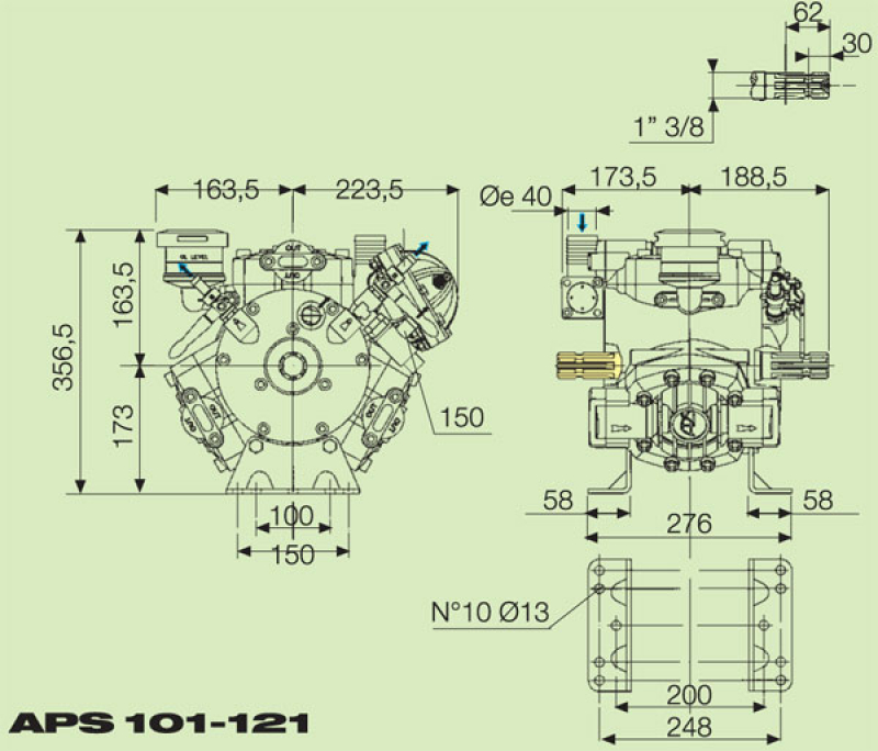Comet high pressure pump APS 101 - 50 bar