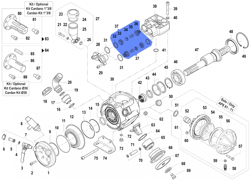 Valve Kit 1220003500 for Comet APS 51-61-71