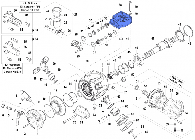 Pumpenverteiler 3218010300 für Comet Pumpen APS 51-61-71