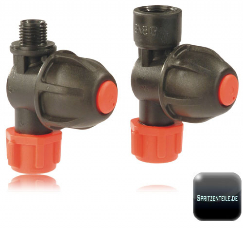 Arag nozzle holder with thread connection and cap nut