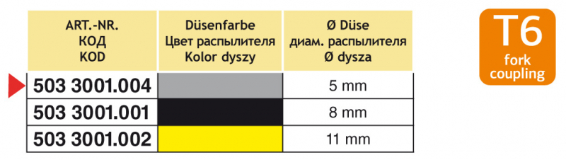Arag filling system with T6 connection without shut-off valve