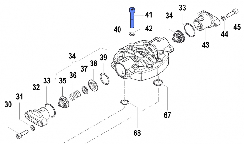 Screw 3609005700 for Comet Pumps APS 141-166