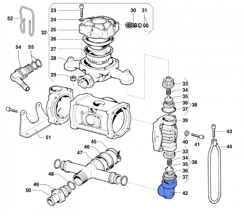 Elbow Suction coupling 28040012 for Comet BP 60 K