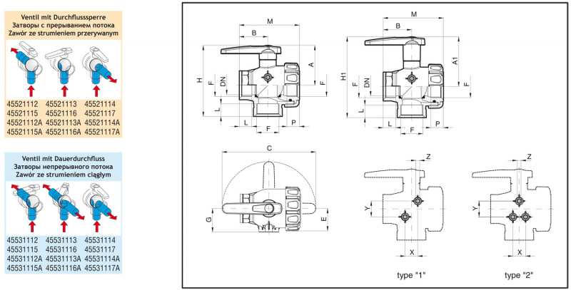 Arag 3-way Ball Valve Series 455 - 10 bar | 150 PSI