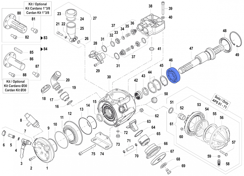 Ball Bearing 0438000100 for Comet Pumps APS 51-61-71