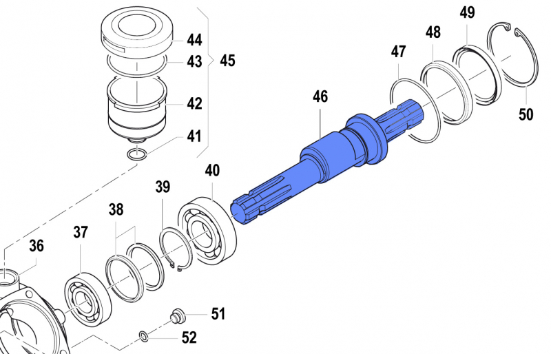 Throughshaft M-M 0001051800 for Comet Pump APS 96