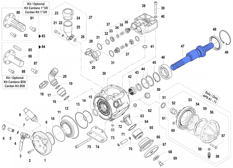 Throughshaft M-M 0001051800 for Comet Pump APS 71