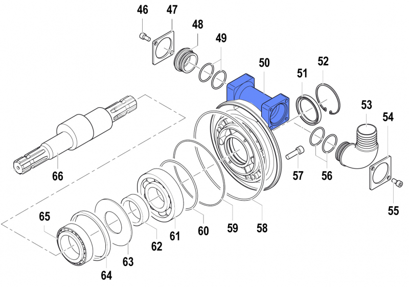 Comet Flansch 10090129 für Comet-Pumpen APS 141-166