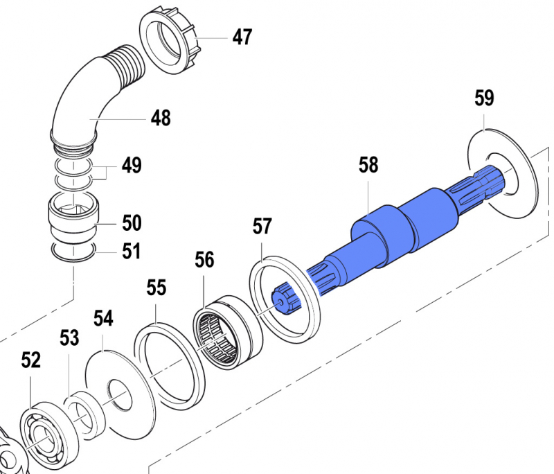 Throughshaft 0001040900 for Comet Pump APS 145