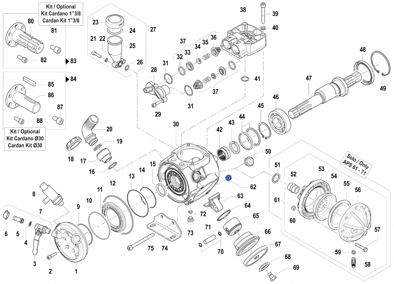 Nut 0604007300 for Comet Pumps APS 51-61-71