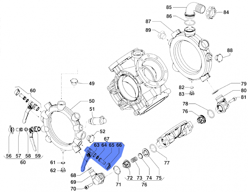 Tap Kit Right 1214001800 for Comet Pumps IDS 1501-1701-2001