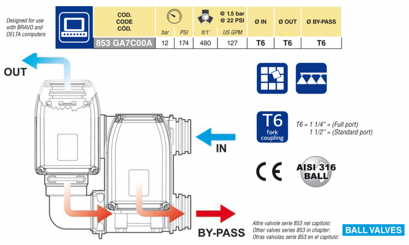 ARAG Main Control Unit with ball valve T6