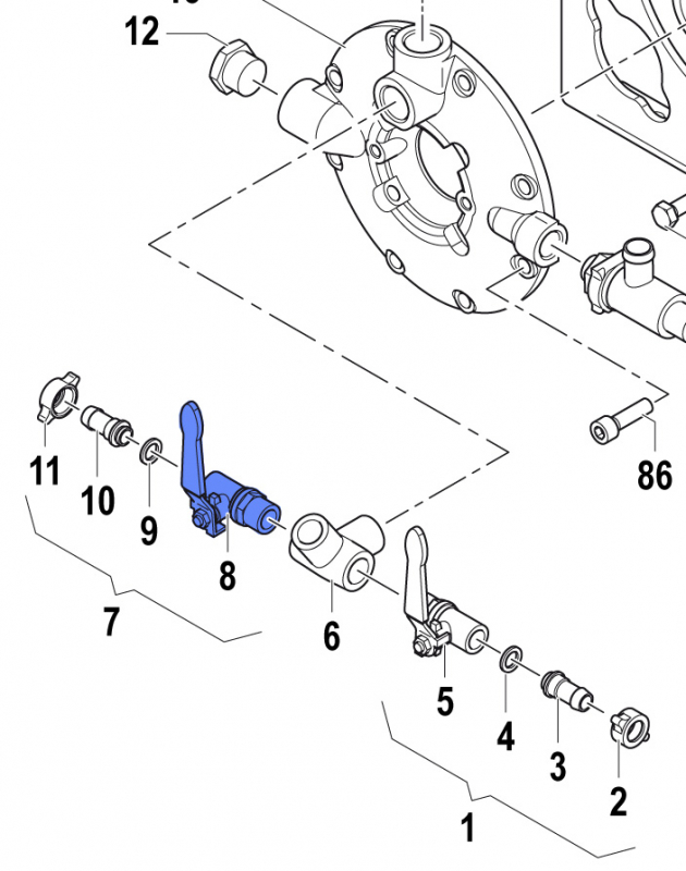 Hahn 2826003200 für Comet Pumpe APS 145