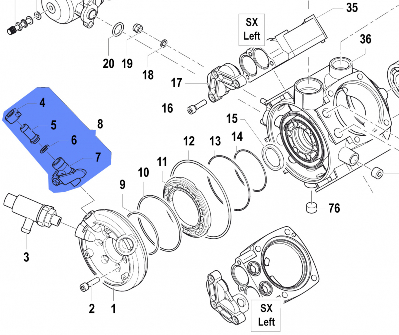 Hahn komplett 1214001500 für Comet Pumpe APS 96