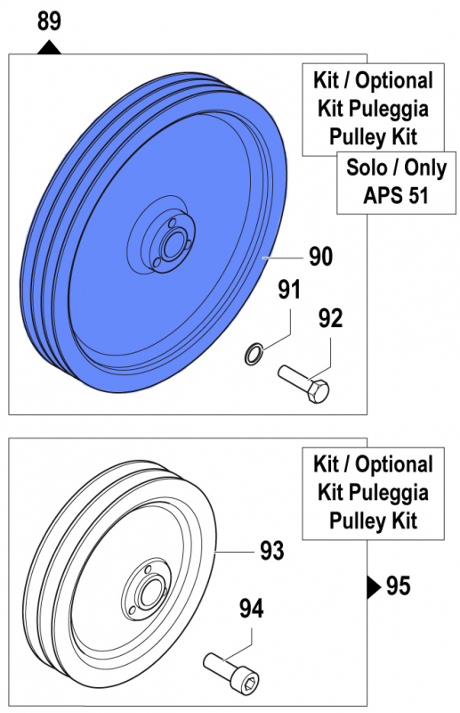 Pulley 2424000800 for Comet Pump APS 51