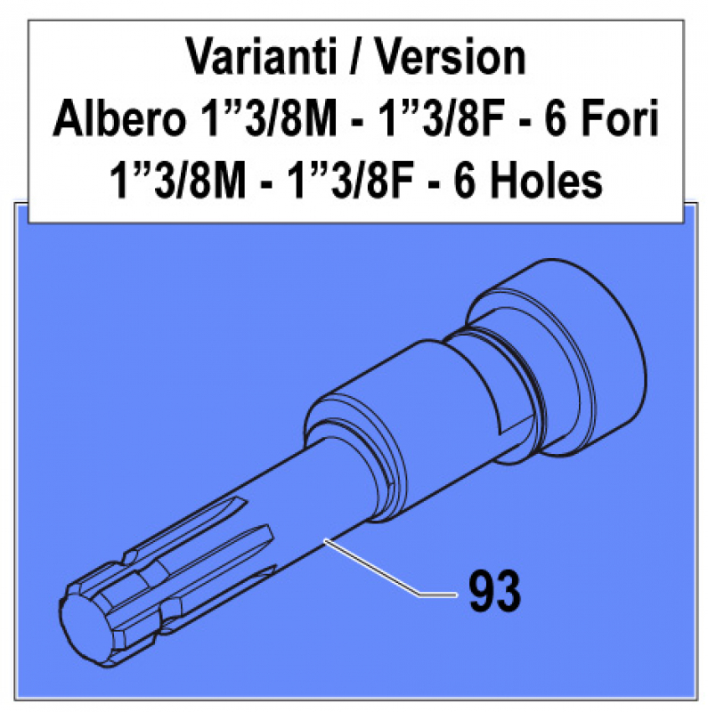 Throughshaft 6 Holes 0001051500 for Comet Pump APS 96