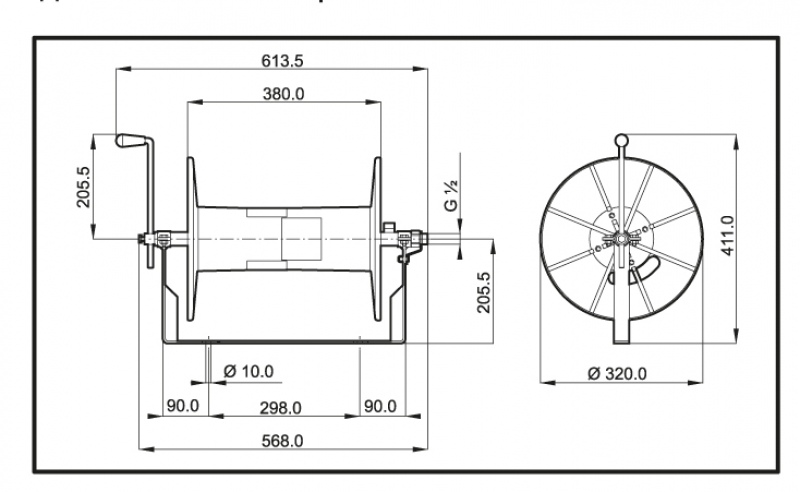Arag Hose reel for 50 m ø 18 mm hose