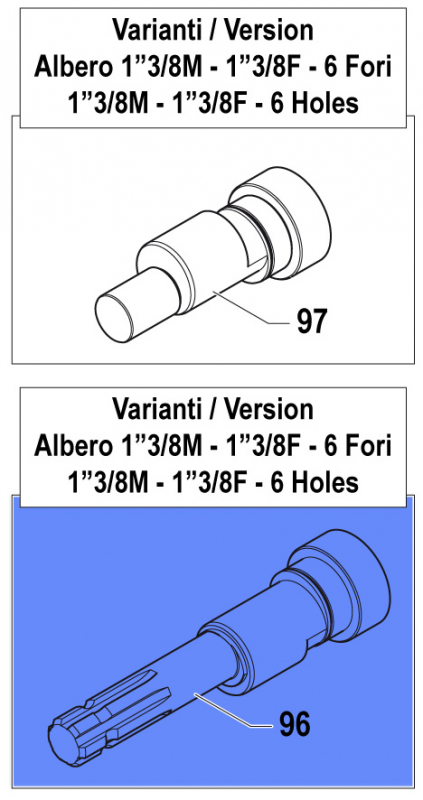 Throughshaft 6 Holes 0001051500 for Comet Pump APS 71