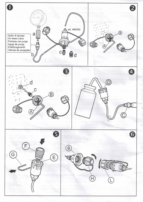 ARAG pressure gauge installation kit Mounting instructions