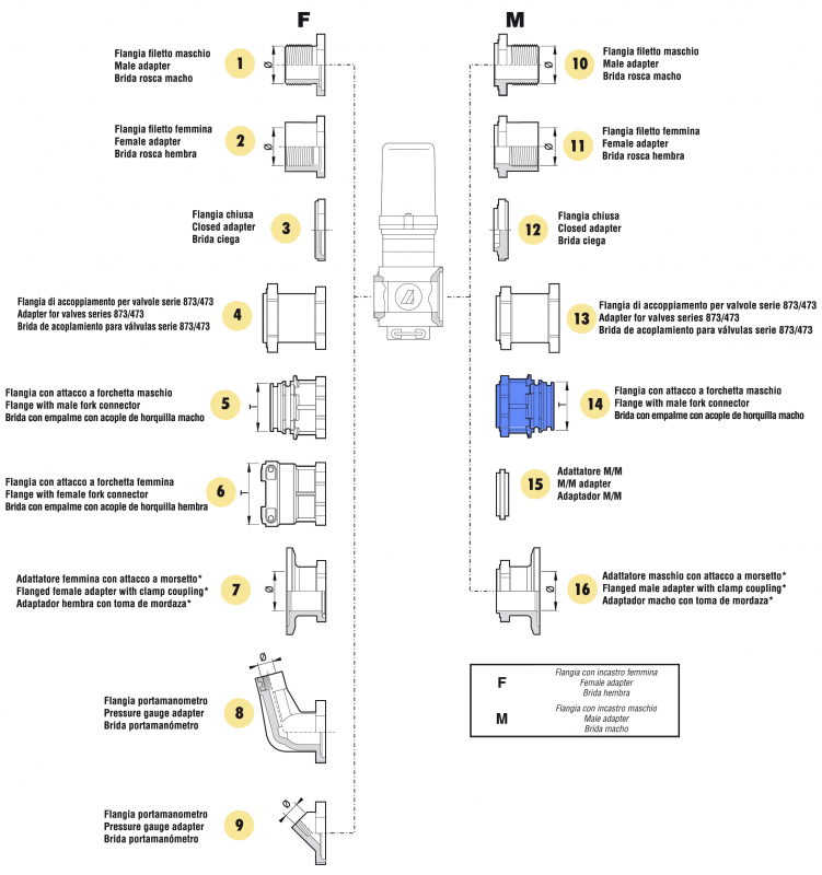 Arag Flange with T5 connection male part M