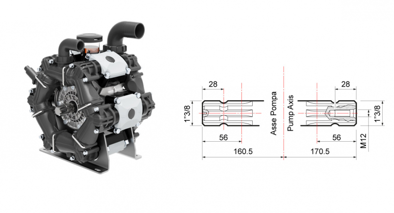 Comet Diaphragm pump BPS 300 up to 20 bar - 290 PSI