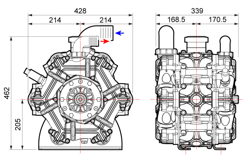 Comet Diaphragm pump BPS 300 up to 20 bar - 290 PSI