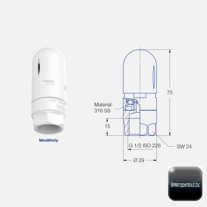 Lechler Kanisterspüldüse MiniWhirly