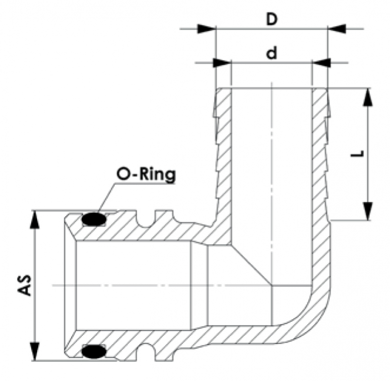 Rau angle plug-in grommets AS30 with hose connection