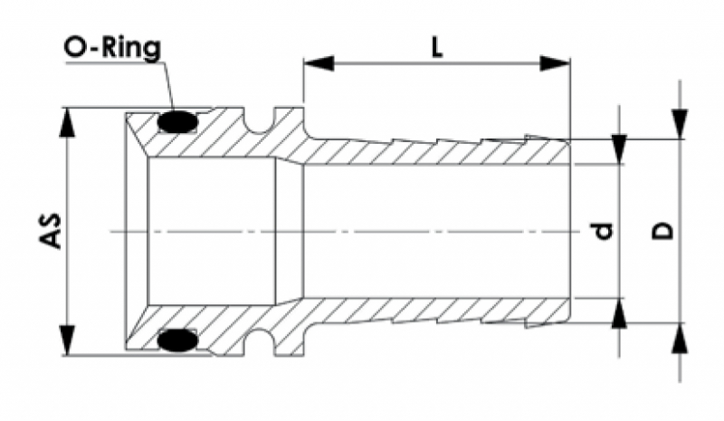 Rau plug-in fittings AS30 with hose connection