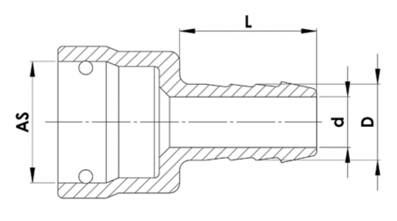 Rau Pull over spout AS24 with hose connection