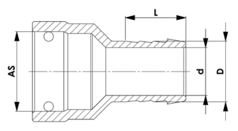 Rau Pull over spout AS30 with hose connection