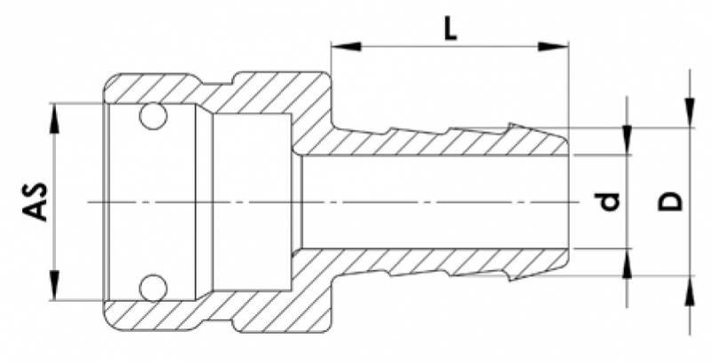 Rau Pull over spout AS20 with ½" hose connection