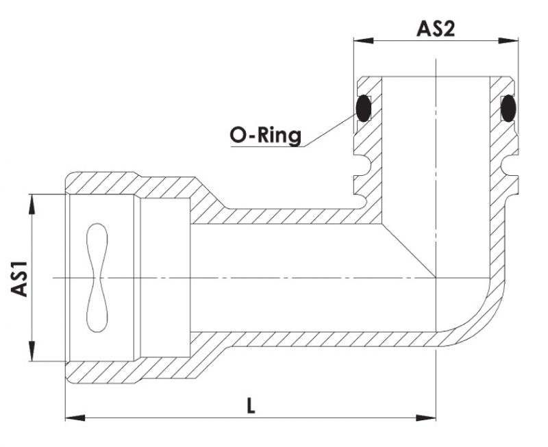 Rau angle plug-in plug-over connection AS30