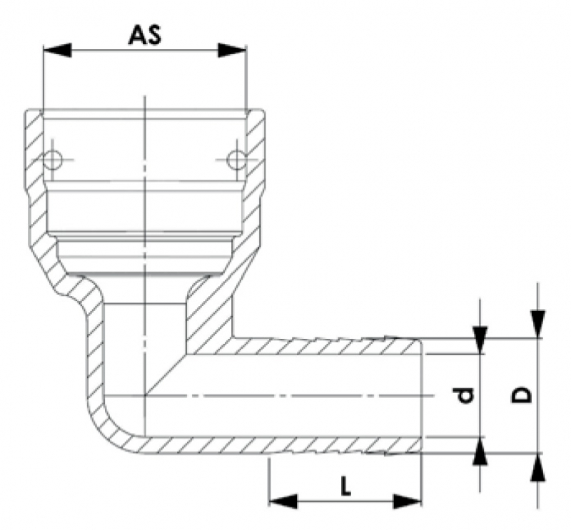 Rau Pull over spout AS40 with hose connection