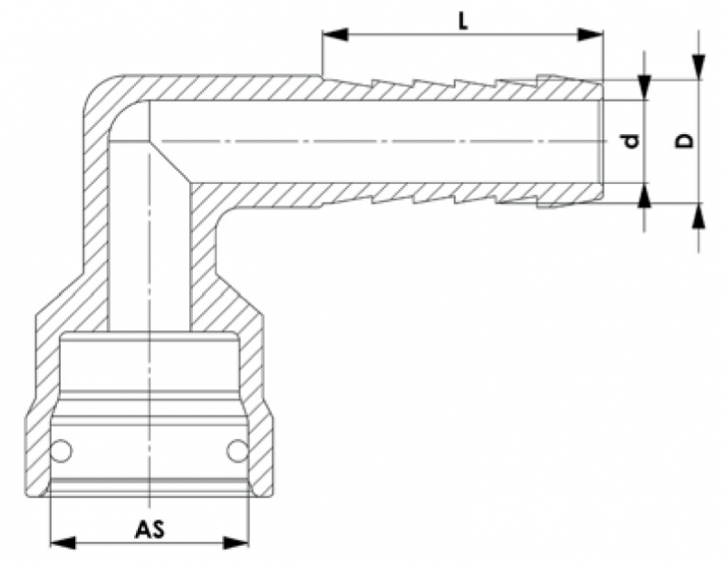 Rau Pull over spout AS24 with hose connection
